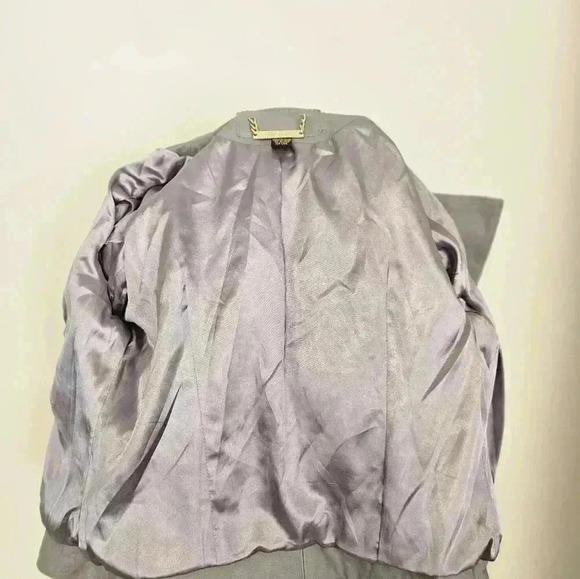 Stunning Women's Gray Quilted 100% Leather Moto Jacket - Size Small - Picture 15 of 15